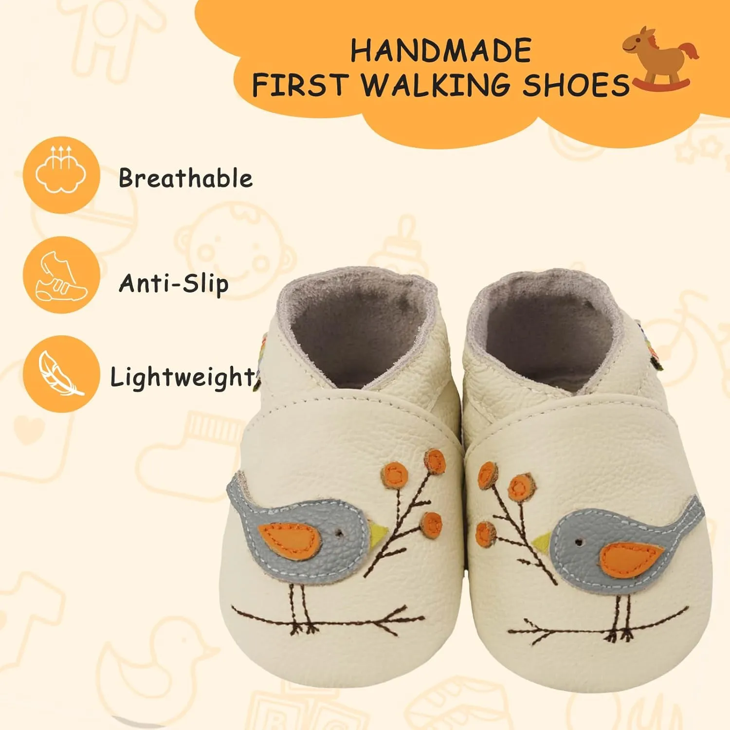 YALION Baby Soft Leather Shoes Suede Sole Infant Toddler First Walking Sports Crib Moccasins
