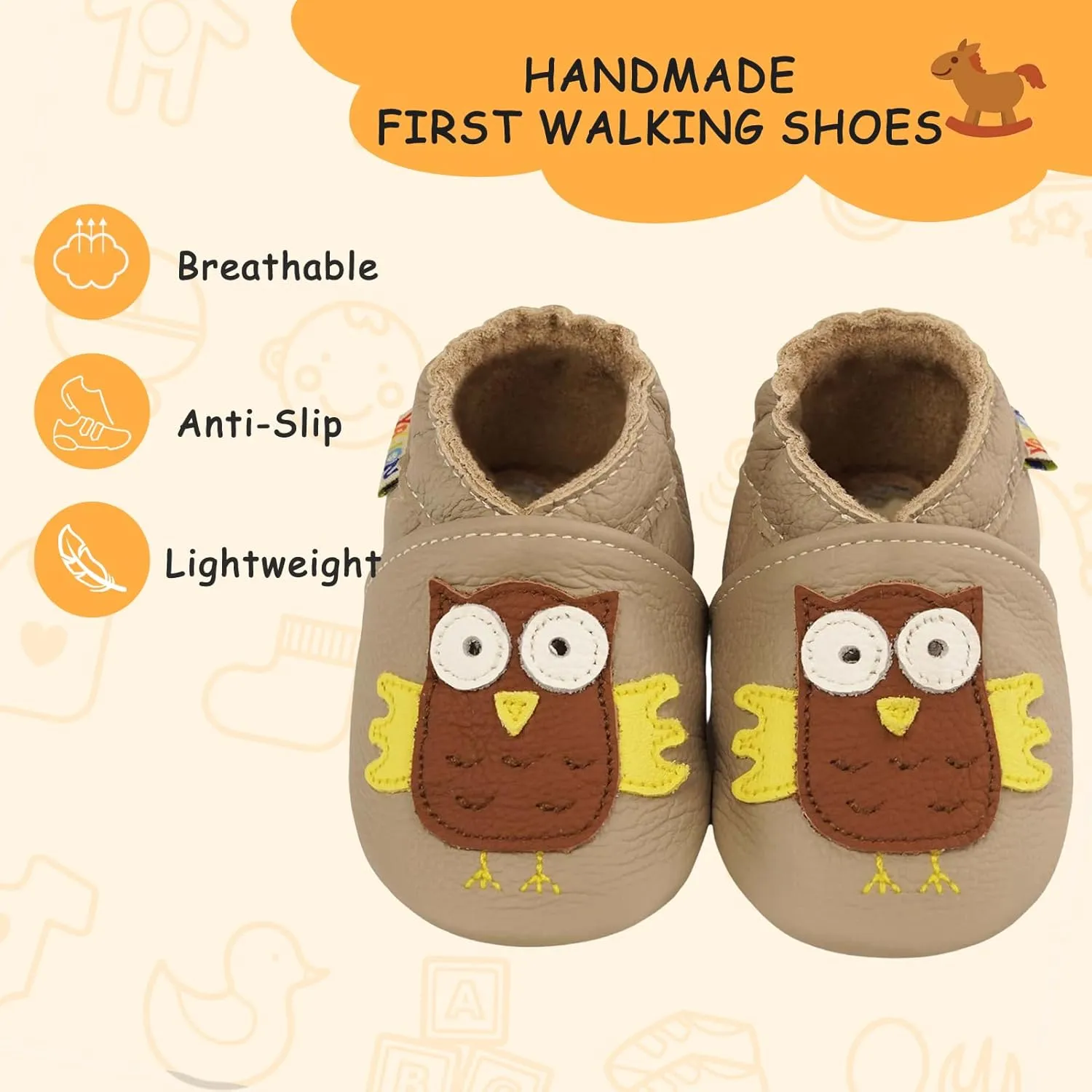 YALION Baby Soft Leather Shoes Suede Sole Infant Toddler First Walking Sports Crib Moccasins