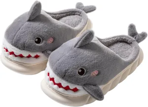 YILANLAN Women Men Slippes Cute Animal Shark Slippers Adult Cozy Plush Warm Winter House Slippers