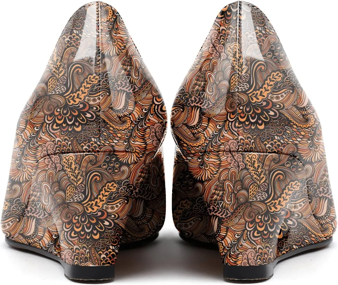 YODEKS Women's Peep Toe Wedge Sandals Low Heel Pumps Open Toe Heeled Sandals Shoes