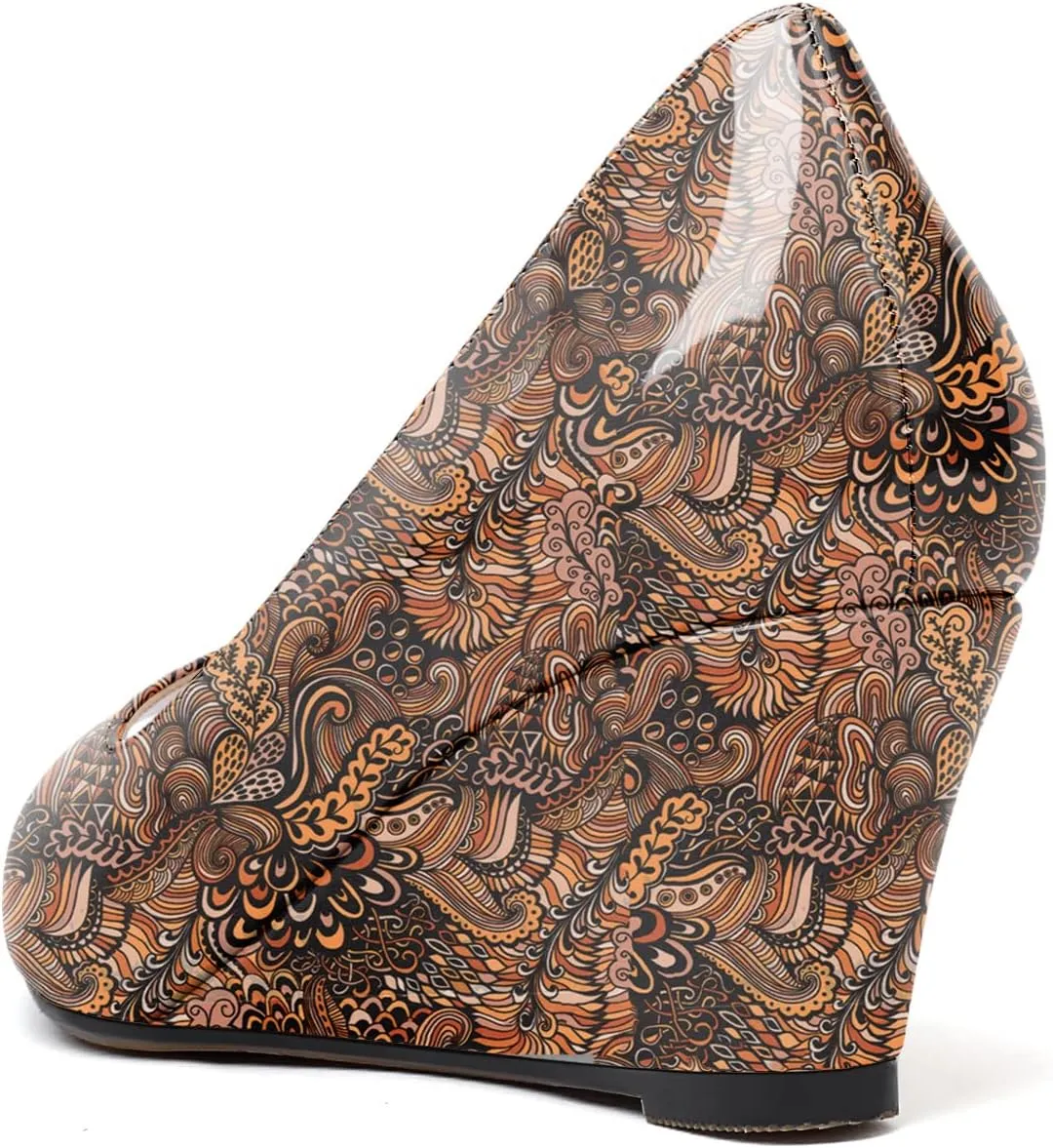 YODEKS Women's Peep Toe Wedge Sandals Low Heel Pumps Open Toe Heeled Sandals Shoes