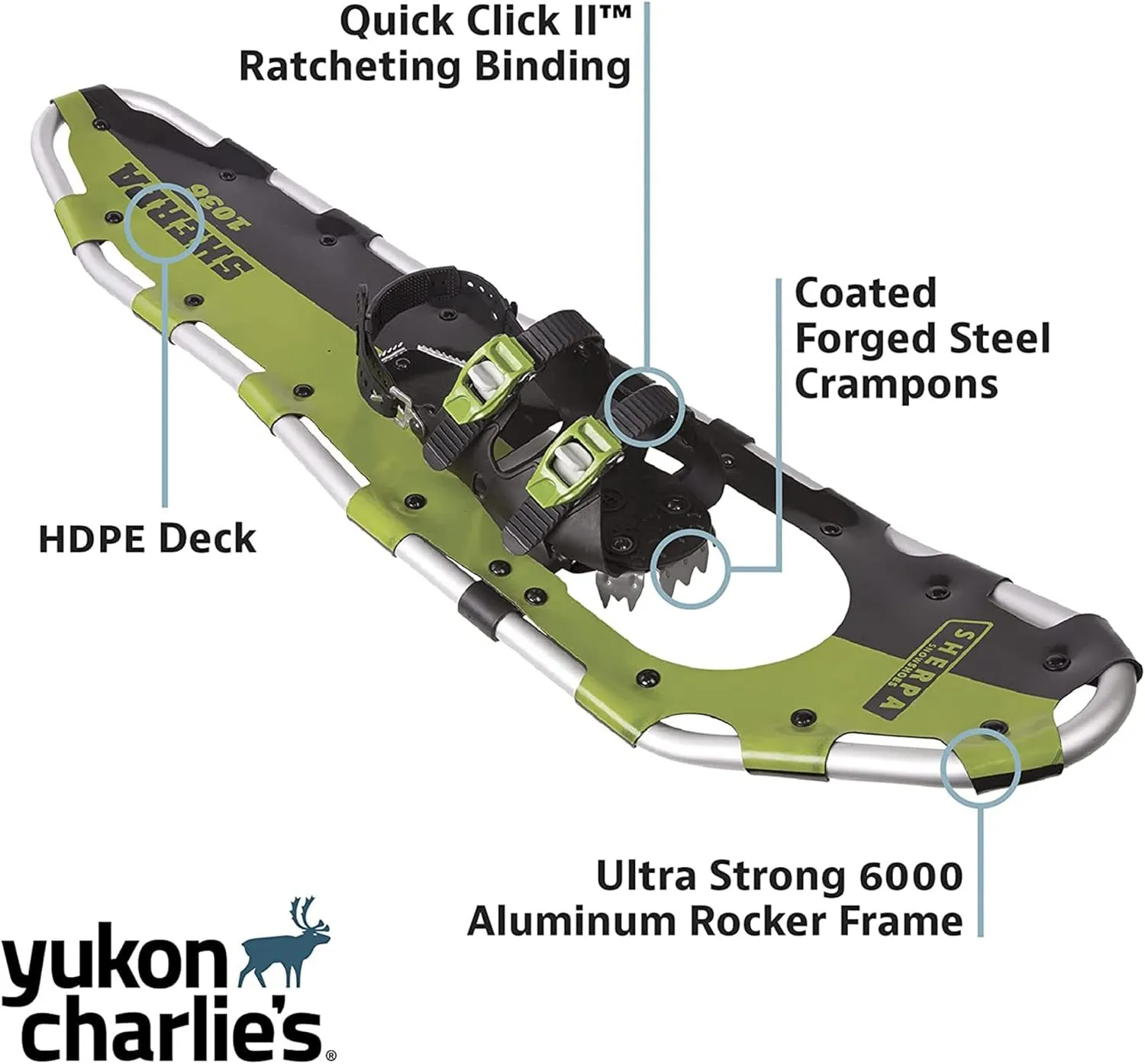 Yukon Charlie's Sherpa Snowshoe, Snowshoes for Men & Women, Snowshoeing Kits for All Skill Levels, Multiple Sizes & Models