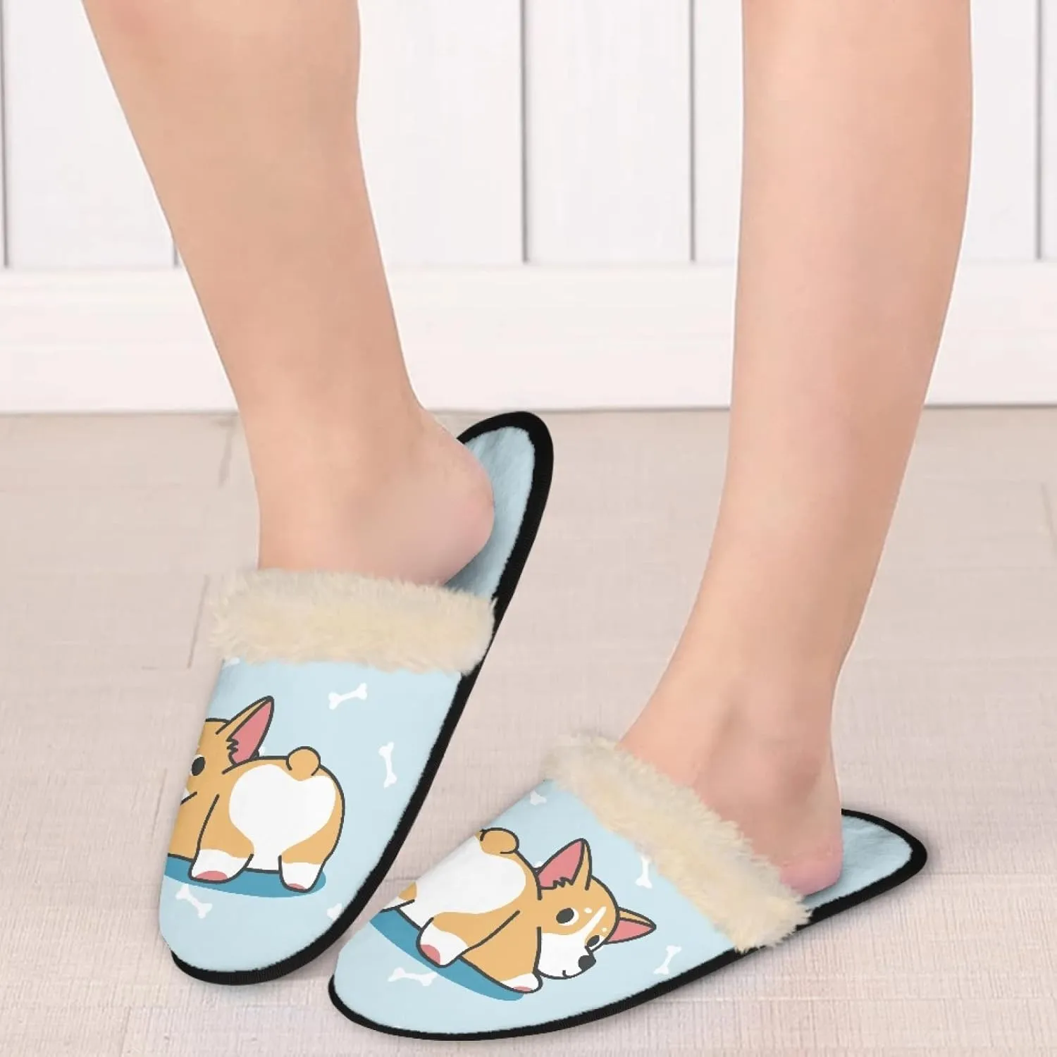 Yzaoxia Women Fluffy Slippers Soft Plush House Slippers Winter Warm Cozy Bedroom Slippers Washable