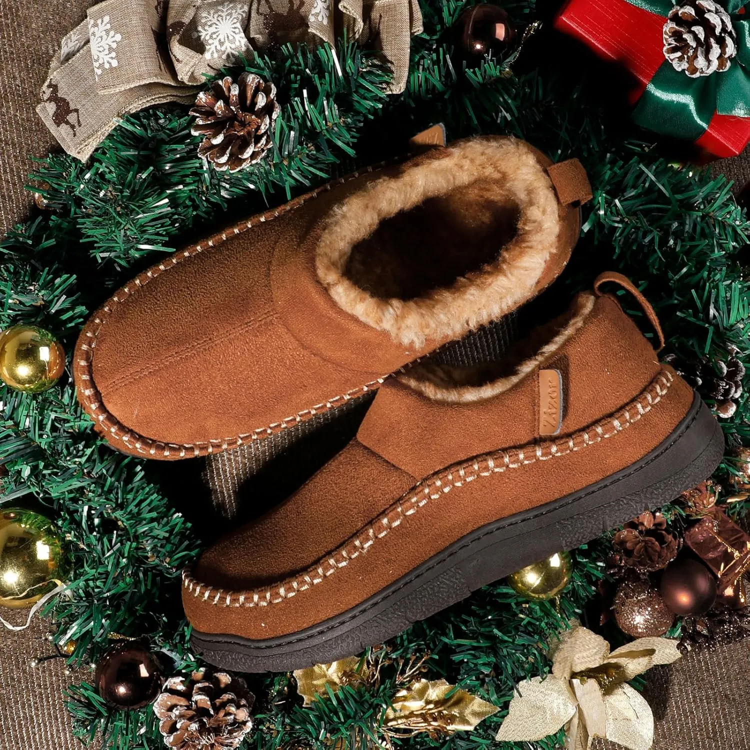 Zizor Men's Doyle Memory Foam Moccasin House Shoes Slippers
