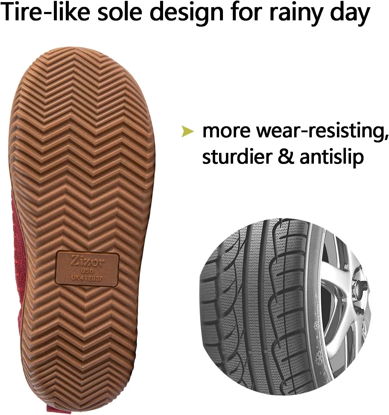 Zizor Women's Moccasin Bootie Slippers with Cosy Memory Foam, Ladies' Toasty Slip on House Shoes with Hard Outdoor Indoor Rubber Sole
